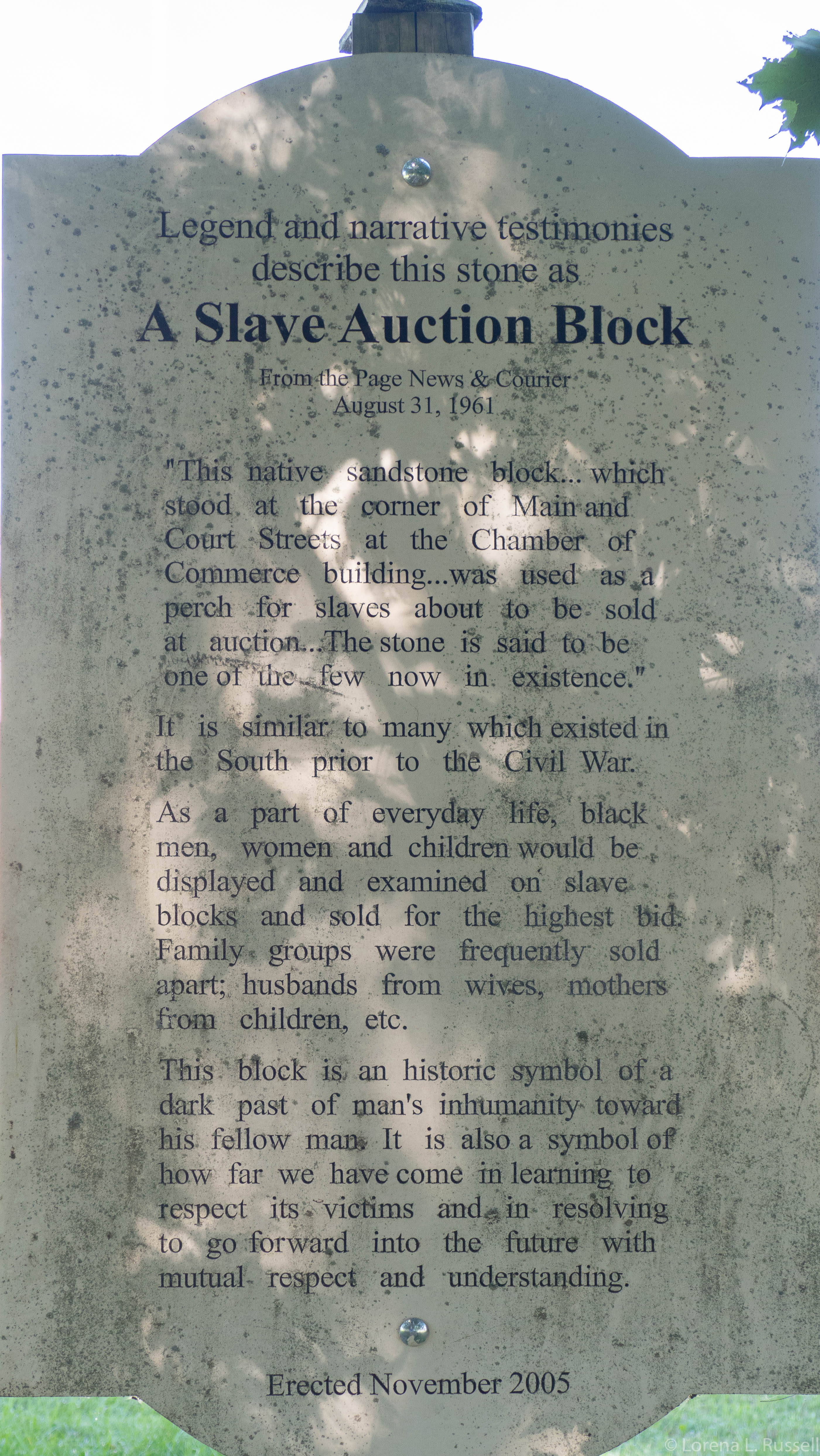 Slave Auction Block, Luray, VA